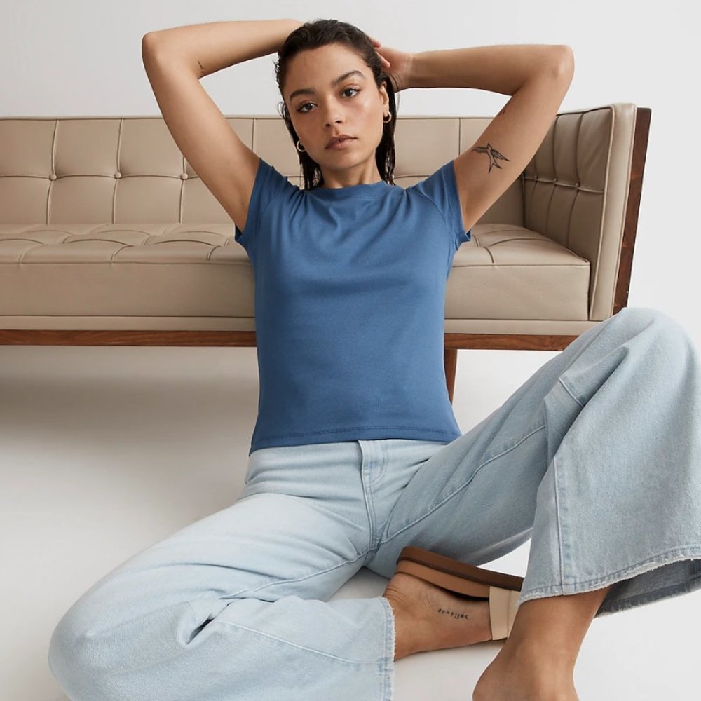 Madewell Brightside Rib Tee (Size XXS)